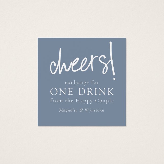 Jetons de boisson  Dusty Blue Mariage (Devant)