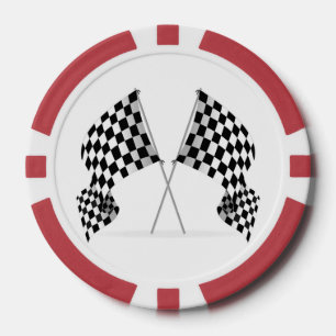 Jetons de poker à motif de drapeau à damier