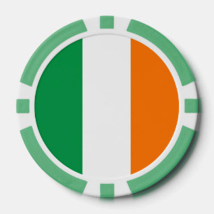 Jetons de poker avec le drapeau de l'Irlande