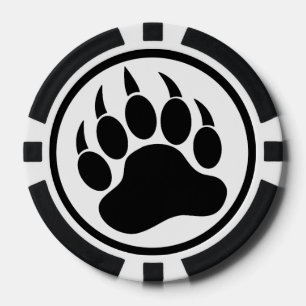 Jetons de poker Bear Paw noir et blanc