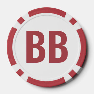 Jetons de poker Big Blind BB Texte Rouge Blanc Sim
