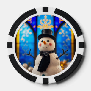 Jetons de poker Bonhomme de neige de Noël