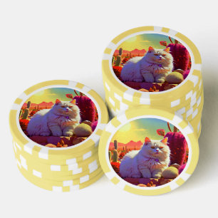 Jetons de Poker Chanceux pour les Amoureux de Chat