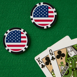 Jetons de poker Drapeau Américain Patriotique