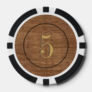 Jetons de poker en bois de vieux pin