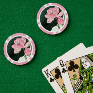 Jetons de poker vintages de beaux-arts de fleur de