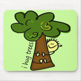 J'étreins le tapis de souris d'arbres