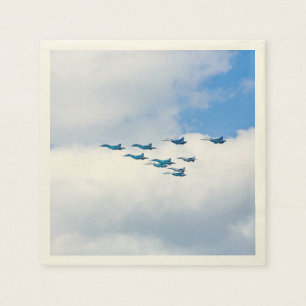 Jets, die in Bildung fliegen Serviette