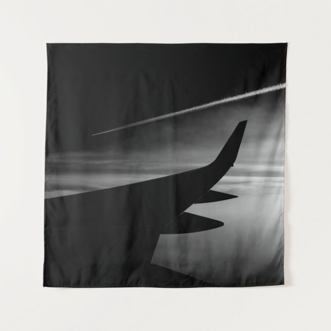 Jets in Schwarz und Weiß Wandteppich (Vorderseite (Horizontal))