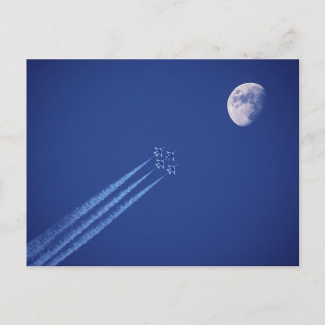 Jets neben dem Mond | British Columbia Postkarte (Vorderseite)