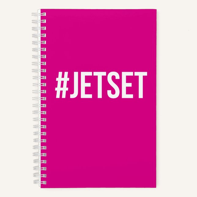 "#JETSET" Journal de voyage rose (Recto)