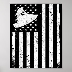 Jetski amerikanische USA-Flagge Jetski Poster