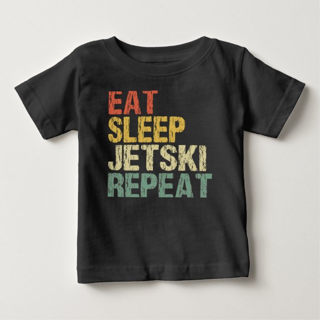 Jetski Eat Sleep Repeat Retro Style Funny Baby T-shirt (Vorderseite)