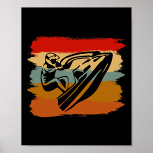Jetski Jet Ski Skifahren Liebe Wassersport Cool Poster