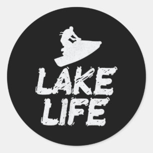 Jetski Jet Ski Skifahren Liebe Wassersport Lustig Runder Aufkleber