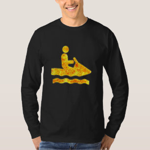 Jetski Jet Ski Surffeuer Flammen brennen T-Shirt