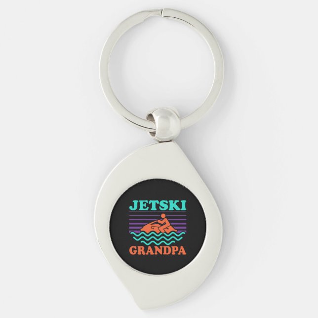 Jetski - Jetski Grandpa Schlüsselanhänger (Vorderseite)