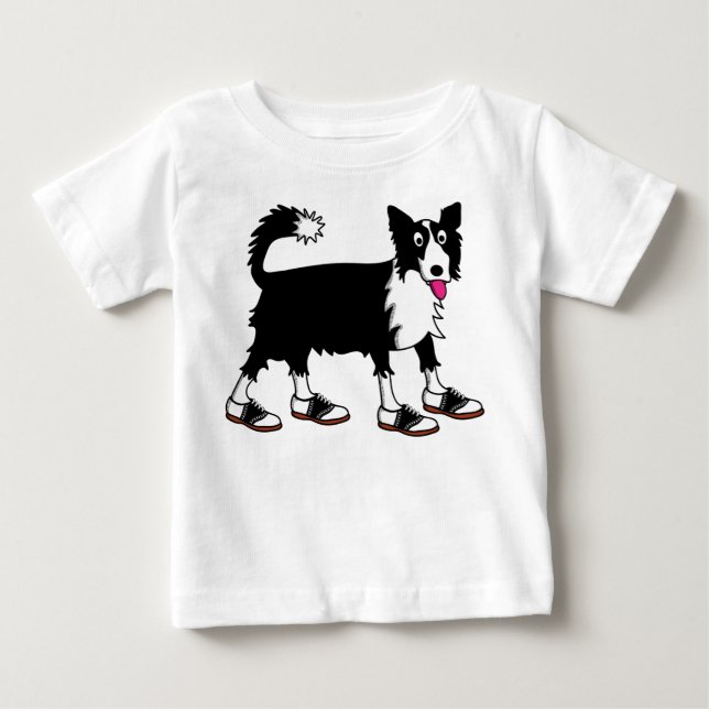 Jett the Border Collie Baby T-shirt (Vorderseite)