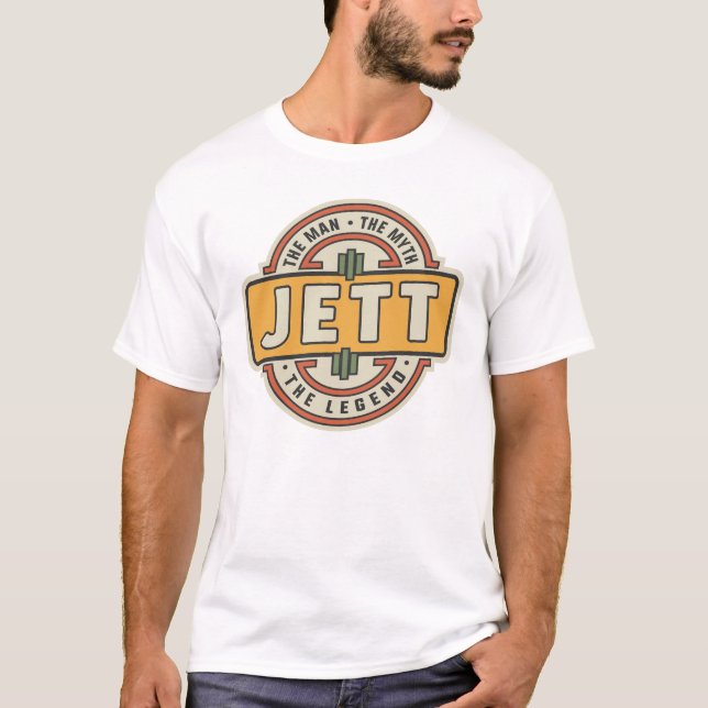 Jett The Man Myth Legend Name Jett T-Shirt (Vorderseite)