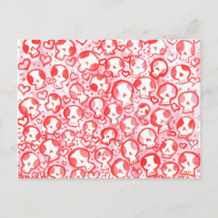 Jette Rockit! - Valentine Hearts and SugarSkulls Feiertagspostkarte