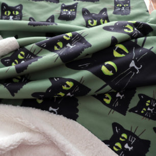 Jetterson Black Cat Eyes Halloween Fall Sherpadecke