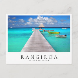 Jetty mit Booten in tropischer Rangiroa, Polynesie Postkarte
