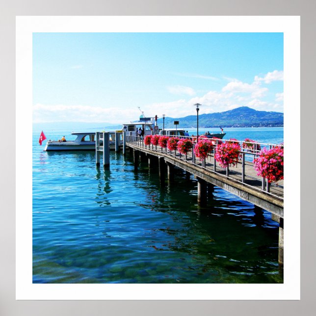 Jetty on Lake Geneva, Switzerland Poster (Vorne)