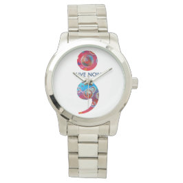 Jetzt beobachten - Semicolon-Blasen "Live now" Armbanduhr