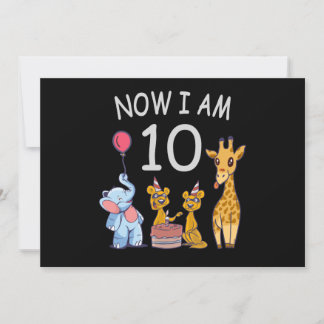 Jetzt bin ich 10 Jahre alt 10. Geburtstag im Zoo Einladung