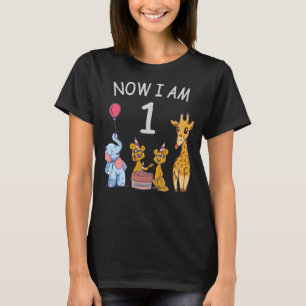 Jetzt bin ich 1 Jahr alt 1. Geburtstag im Zoo T-Shirt