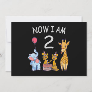 Jetzt bin ich 2 Jahre alt 2. Geburtstag im Zoo Einladung