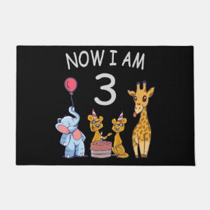 Jetzt bin ich 3 Jahre alt 3. Geburtstag im Zoo Fußmatte