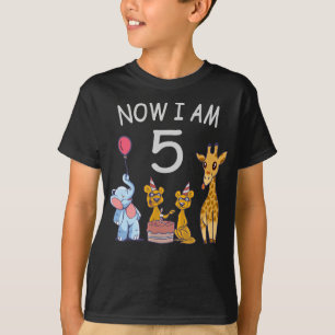 Jetzt bin ich 5 Jahre alt 5. Geburtstag im Zoo T-Shirt