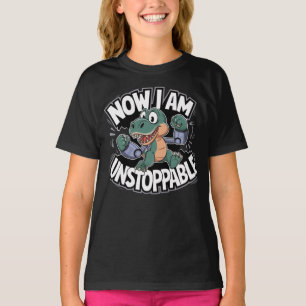 Jetzt bin ich unaufhaltsam lustig T-Rex mit Robote T-Shirt