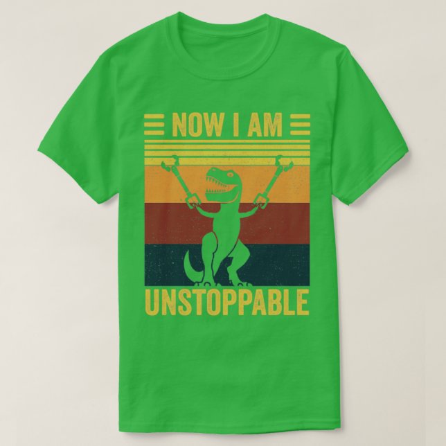 Jetzt bin ich unaufhaltsam Retro Style TRex Dinosa T-Shirt (Design vorne)