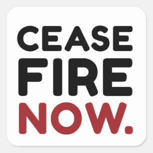 Jetzt das Feuerfeuer, schwarz und rot Quadratischer Aufkleber