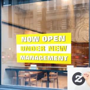 Jetzt geöffnet unter neuer Leitung Kleinunternehme Fensteraufkleber