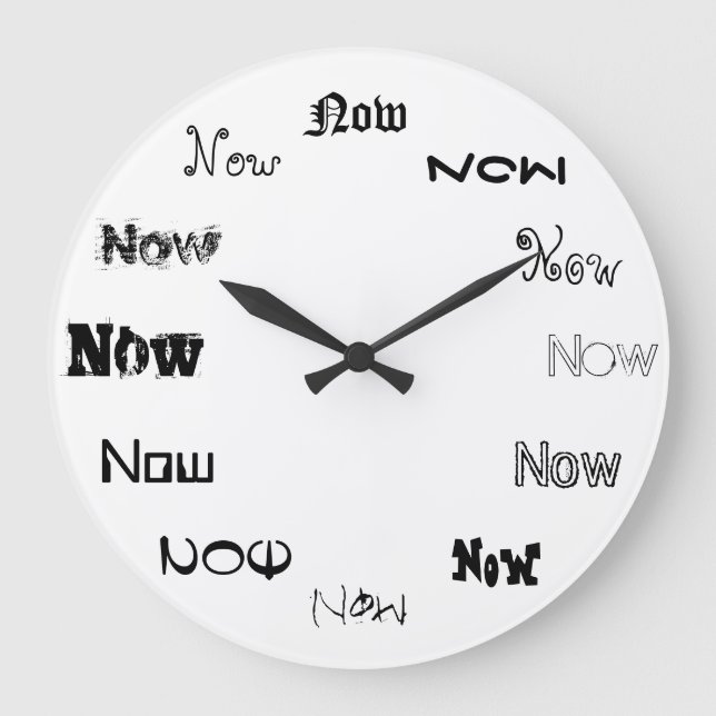 Jetzt ist die Zeit gekommen Große Wanduhr (Vorderseite)