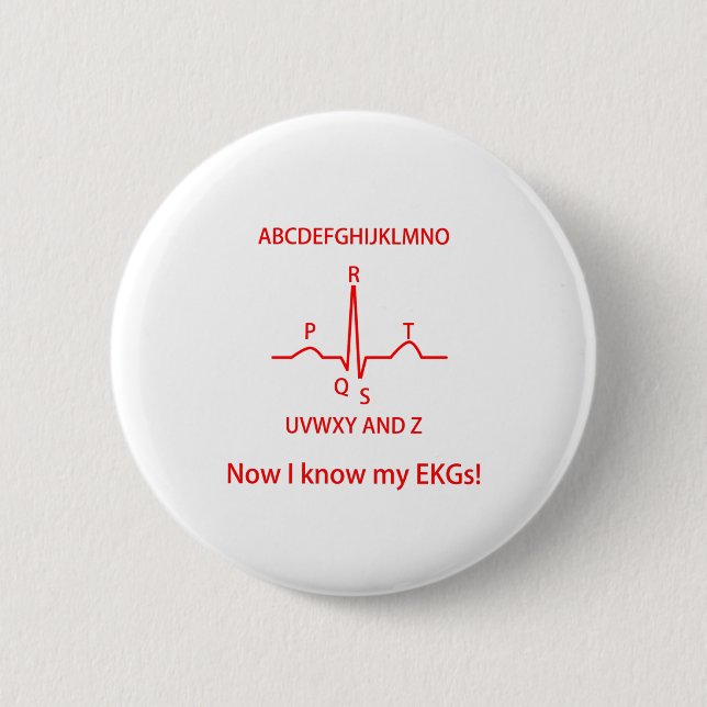 Jetzt kenne ich meine EKGs Ärztin für Krankenpfleg Button (Vorderseite)