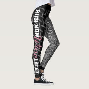 Jetzt laufen, später Wein Leggings