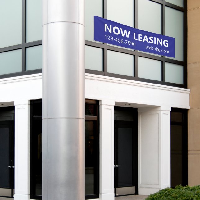 Jetzt Leasing Blue Apartment Miete Website Telefon Banner (Äußeres Gebäude)
