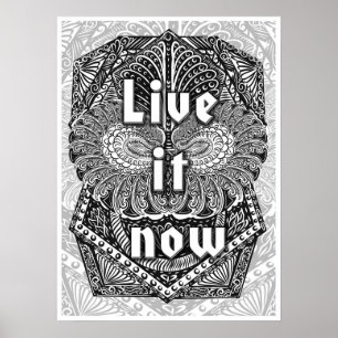 Jetzt live - Positives Zitat Poster