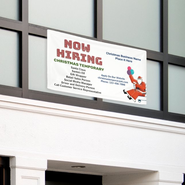 Jetzt mieten Hilfe Weihnachtsfeiertage für Unterne Banner (Äußeres Gebäude)