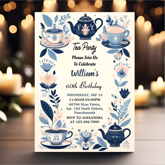 Jetzt Royal Chic Adult Fairy Tea Party 60. Geburts Einladung (Von Creator hochgeladen)