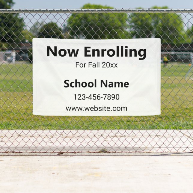 Jetzt Schwarz-weiß School Phone Website eintragen Banner (Insitu)