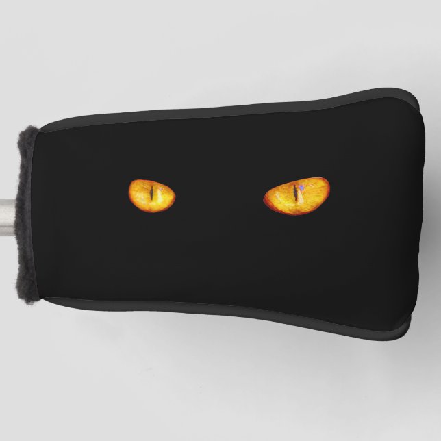 Jetzt sieht er dich schwarze Katze Golf Headcover (Vorderseite)