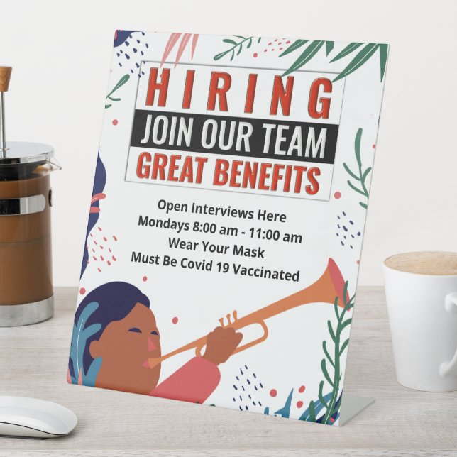 Jetzt stellen Sie sich für unsere Teamjobs ein Sockelschild (In Situ)
