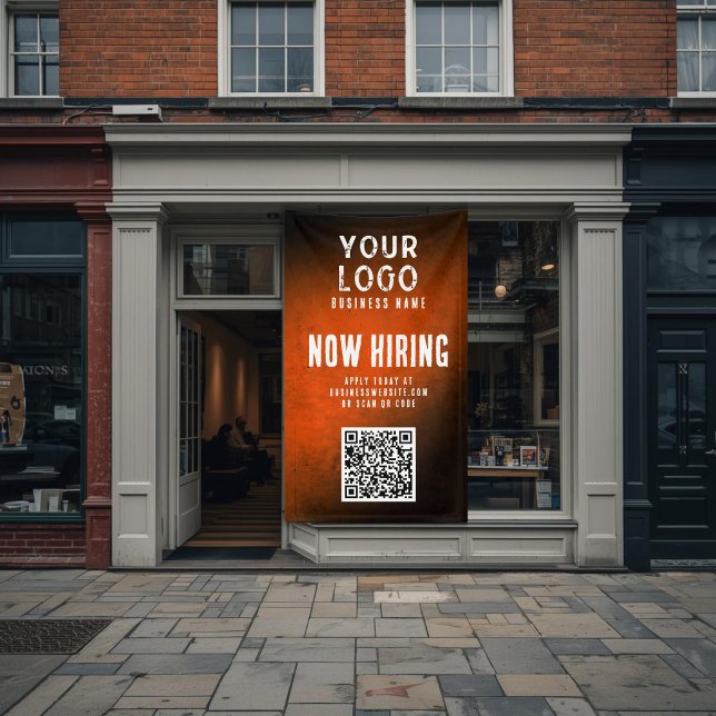 Jetzt Stellenausschreibung Banner QR Code Orange G (Von Creator hochgeladen)