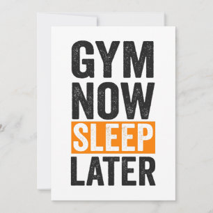 Jetzt trainieren, später schlafen Lustiger Fitness Einladung