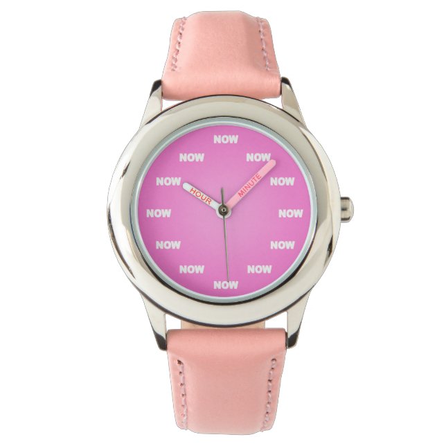 "JETZT" Uhr (Rosa) (Vorderseite)